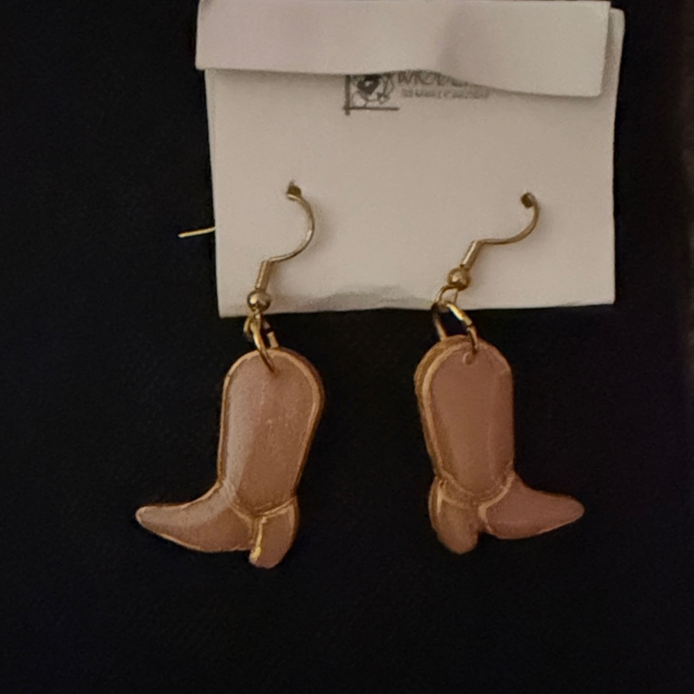 Western-Inspired Gold Boot Earrings